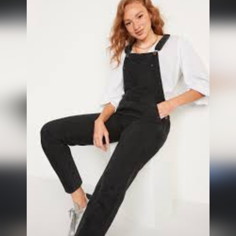 Black Old Navy Denim Overalls - Picture 1 of 5